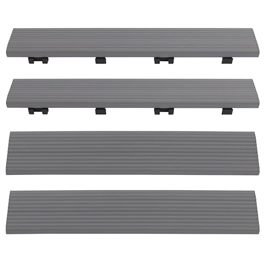 1 in. x 1 ft. Quick Deck Composite Deck Tile Straight Fascia (4-Pieces/Box) (Westminster Gray)
